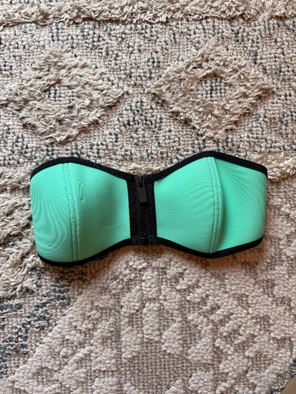 triangl swimwear Mint Green Strapless Bikini Top with Black Trim